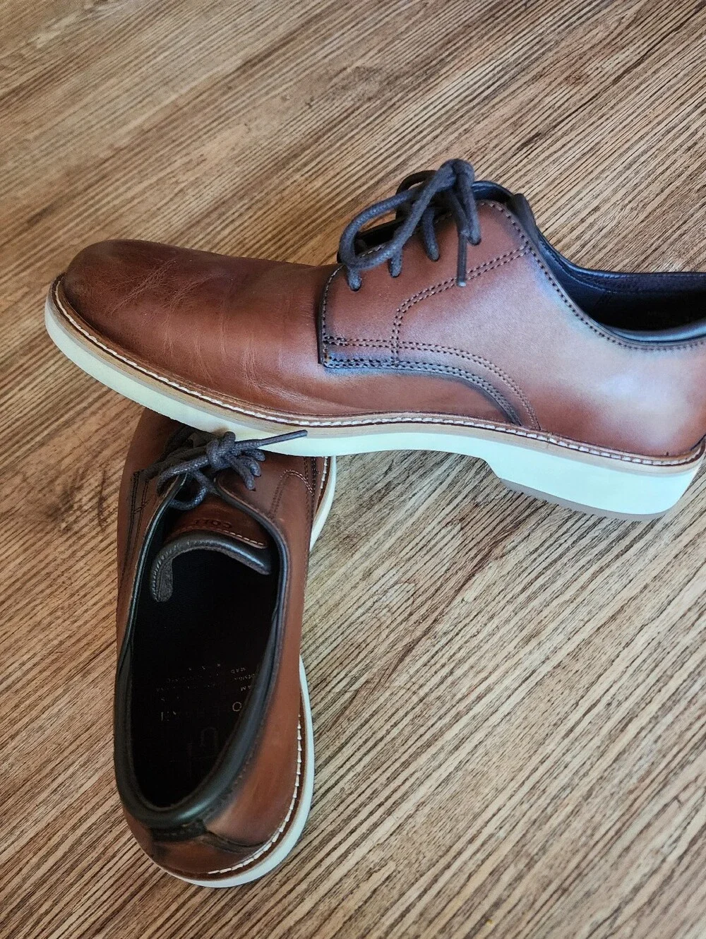 Size 9.5 Cole Haan Brown Leather Derby Shoes - Classic Lace-Up Retail 200$